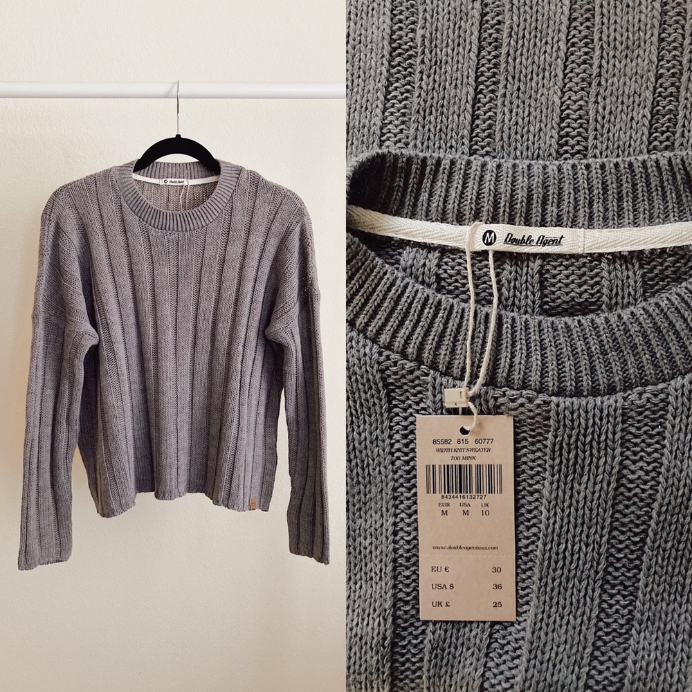 Brown Gray Knit Sweater